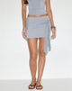 Imagen de la minifalda Gretna Tie de cupro gris lila