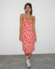Imagen de Ronsha Midi Dress in Dark Wild Flower Cantaloupe