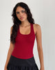 imagen de Roxe Ribbed Vest Top en Adrenaline Red