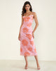 Imagen de Rujira Cowl Midi Dress in Floral Pink Orange