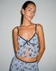imagen de Rumako Crop Top en Light Blue Black Botanist Flocking