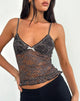 Imagen de Rumaysa Cami Top en Mini Polka Encaje Impreso Blanco y Negro