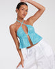 imagen de Runita Crop Top en Drape Sequin Azul