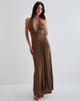 Imagen de Ryoko Maxi Dress in Cupro Marrón Oscuro