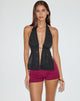 Imagen de Ryoma Top cuello redondo flor broderie Negro