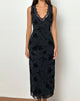Imagen de Saga Midi Dress in Rose Flock Negro