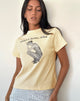 Imagen de Sakha Boxy Top en Buttermilk con estampado Party Girl Era azul