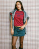 Imagen de Sakha Boxy Top en rojo Adrenaline con estampado New York azul
