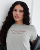 Imagen de Saki Tee in Grey Marl with I Prefer Books Over Boys Slogan
