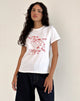 imagen de Saki Tee in White with Royal Red Euro Summer