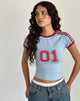 Imagen de Salda Tee en azul Nantucket con ribetes en rojo Adrenaline
