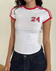 Imagen de Salda Tee in White with Tango Red Binding