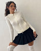 Imagen de Salinas Zip Up Knitted Hoodie in Ivory