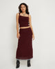 Imagen de Tresha Maxi Skirt in Mesh Borgoña