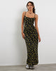 Imagen de Kafka Maxi Dress in Buttercup Negro y amarillo