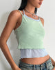 Imagen de Sapphi Cami Top Doble Capa Azul Escarcha y Verde Salvia