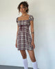 Imagen de Savio Mini Dress in Multi Check Marrón