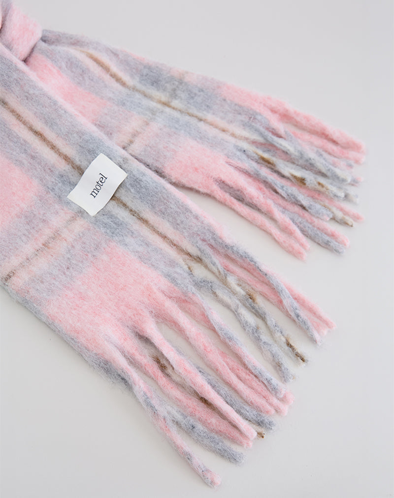 Imagen de Bufanda de lana cepillada Pink Check