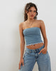 imagen de Seka Bandeau Top en Malla Tonal Azul