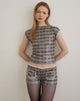 Imagen de Serafim Short en Lentejuelas Vintage Check Marrón