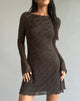 Imagen de Sevila Vestido de punto jacquard Marrón oscuro