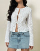Imagen de Sewindu Tie Front Long Sleeve Top in Broderie Ivory