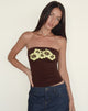 Imagen de Shaelo Bandeau Top en Chocolate Amargo Amarillo Hibiscus