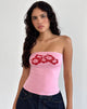 Imagen de Shaelo Bandeau Top en Flamingo Rosa Rojo Hisbiscus