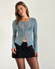 Imagen de Shia Cardigan en Gris Azul Floral Grunge