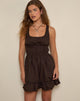 Imagen de Shoyo Mini Vestido con Volantes en Chocolate Amargo