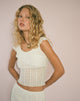 Imagen de Simran Top Bardot de Encaje Crema
