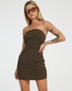 imagen de Siria Bandeau Dress in Pinstripe Brown