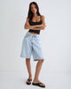 Image of Pantalones cortos de tiro bajo en azul lavado claro años 80