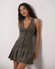 Imagen del minivestido Starrin Button en cordón marrón
