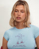 Imagen de Sutin Baby Tee in Nantucket Blue with Skater Girl Motif