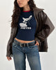 Imagen de Sutin Tee in Navy with Red Binding and Doeyes Graphic