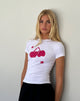 Imagen de Sutin Baby Tee in White Cherry Print