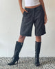 imagen de MOTEL X JACQUIE Tabaru Longline Shorts in Sketchy Stripe Negro