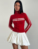 imagen de Talisa Zip Through Jacket en rojo con raya blanca