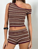 Imagen de Husan Hot Pants en Shimmer Stripe Knit Rust