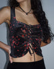 Imagen de Taula Cropped Corset Top en terciopelo de racimo de rosas