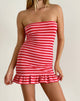 imagen de Tav Midi Jersey Dress in Stripe Pink and Red