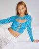 imagen de Techin Crop Top en Mixed Animal Flock Blue