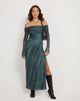 imagen de Terra Bardot Midi Dress in Cityscape Green