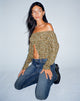 imagen de THENA TOP GRUNGEY FLORAL KHAKI