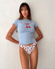 Imagen de Tiona Tee in Nantucket Blue with Cherry Print
