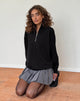 Imagen de Tirma High Neck Jumper in Tonal Black with M Embroidery