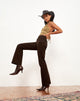 imagen de Jopan Flare Trouser en sarga Chocolate amargo