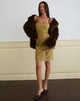 Imagen de Urian Vestido de encaje de pestañas Chartreuse