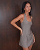 Imagen de Vellura Mini Vestido Cuello Haltern en Topo Rayas
